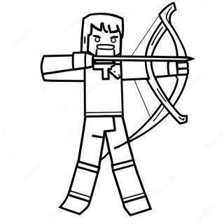Minecraft Archer Character Coloring Page | Minecraft Bow and Arrow 塗色頁