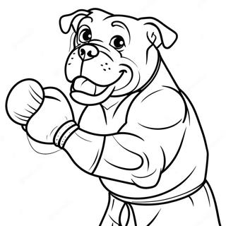 Boxer in Action Coloring Page