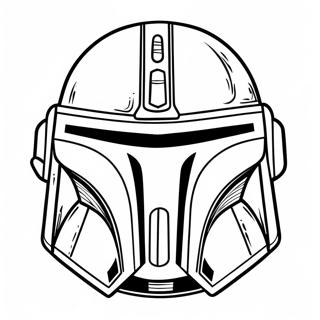 Detailed Mandalorian Helmet Coloring Page