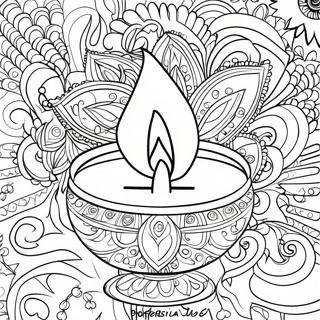 Decorative Diya Coloring Page | Diya 塗色頁