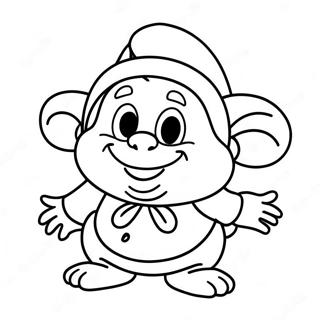 Dopey with Happy Face Coloring Page | Dopey 塗色頁