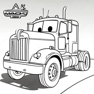 Colorful Mack Truck Coloring Page | Mack Cars 塗色頁