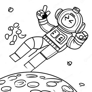Lego Astronaut Exploring Planet Coloring Page | Lego Space 塗色頁