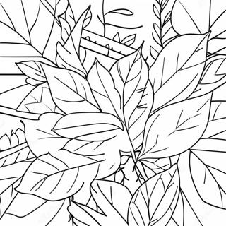 Colorful Autumn Leaves Coloring Page | Four Seasons 塗色頁