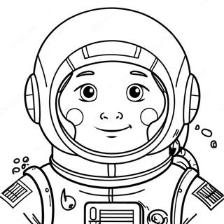 Astronaut in Space Coloring Page | Astronaut 塗色頁