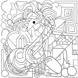 Abstract Cubism Shapes Coloring Page | Cubism 塗色頁