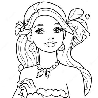 Barbie Christmas Coloring Page | Barbie Christmas 塗色頁
