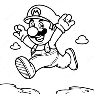 Colorful Mario Jumping Coloring Page | Super Mario 3D World 塗色頁