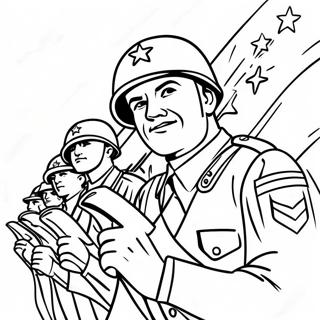 Patriotic Soldiers Coloring Page | Thank You Veterans 塗色頁