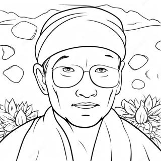 Gojo with Blindfold Coloring Page