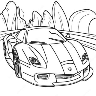 Supercar Sports Car Outline Coloring Page