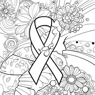 Breast Cancer Awareness Ribbon Coloring Page | Breast Cancer Awareness 塗色頁