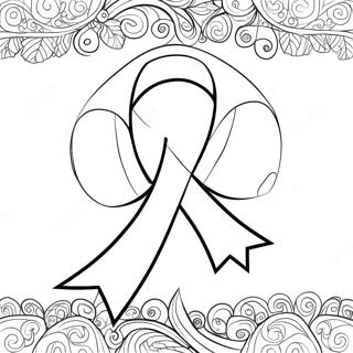 Cute Pink Ribbon Coloring Page | Breast Cancer Awareness 塗色頁