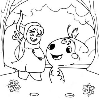 Frozen Christmas Wonderland Coloring Page | Frozen Christmas 塗色頁