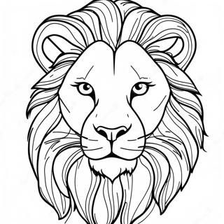 Realistic Lion Portrait Coloring Page | Realistic Lion 塗色頁