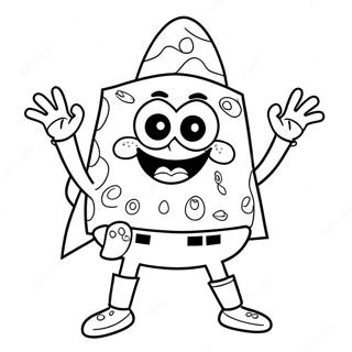 Spongebob in a Spooky Costume Coloring Page | Halloween Spongebob 塗色頁