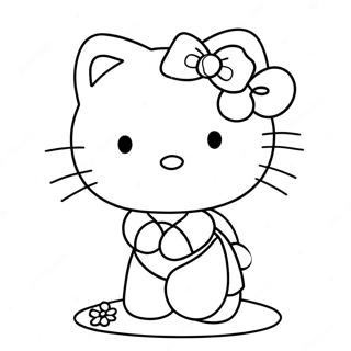 Hello Kitty Coloring Page | Hello Kitty and Spiderman 塗色頁