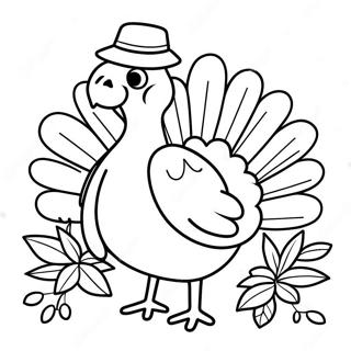 Cute Thanksgiving Turkey Coloring Page | Cute Thanksgiving 塗色頁
