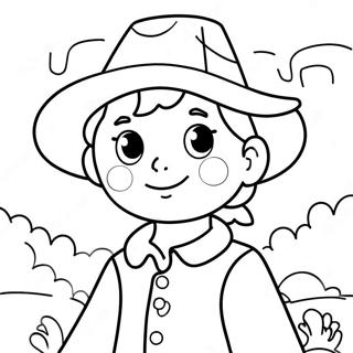 Adorable Pilgrim Boy Coloring Page | Cute Thanksgiving 塗色頁