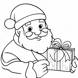 Jolly Santa with Gifts Coloring Page | Santa 塗色頁