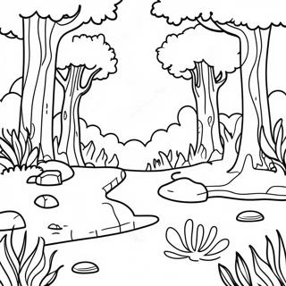 Colorful Forest Ecosystem Coloring Page | Ecosystem 塗色頁