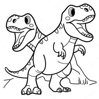 Realistic T-Rex Roaring Coloring Page
