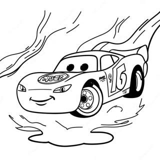 Lightning McQueen Racing Coloring Page | Cars 2 塗色頁