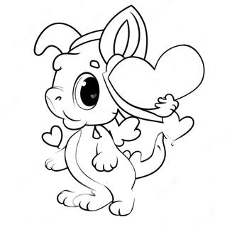 Boy Valentine Heart Coloring Page