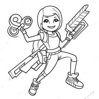 Fortnite Girl Coloring Page | Fortnite Girl 塗色頁
