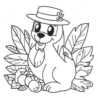 Bluey Thanksgiving Coloring Page | Bluey Thanksgiving 塗色頁