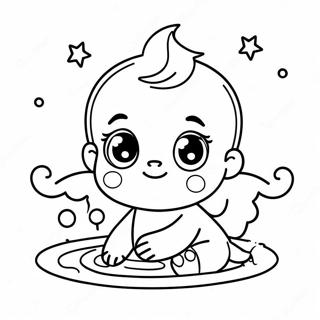 Cute Baby Baptism Coloring Page | Baptism 塗色頁