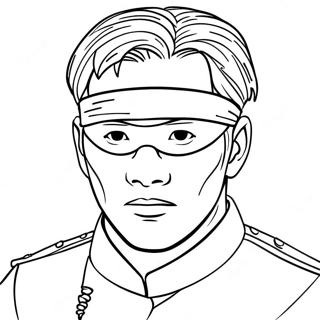 Gojo Satoru with Blindfold Coloring Page