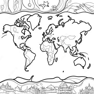 World Map Coloring Page | World Map 塗色頁