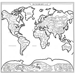Detailed World Map Coloring Page | World Map 塗色頁