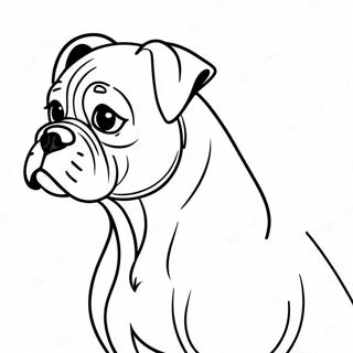 Playful Boxer Dog Coloring Page | Boxer Dog 塗色頁