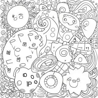Colorful Math Shapes Coloring Page