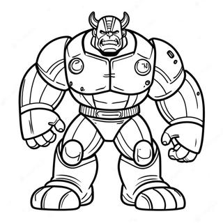 Hulk Buster in Action Coloring Page | Hulk Buster 塗色頁