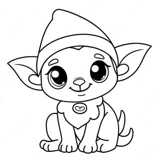 Adorable Elf Pets Coloring Page | Elf Pets 塗色頁