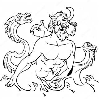 Hercules Battling the Hydra Coloring Page | Hercules 塗色頁
