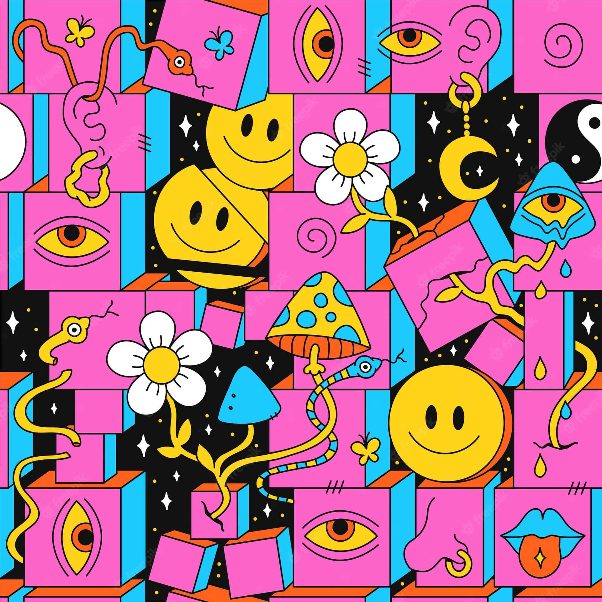 1960s Psychedelic 桌布