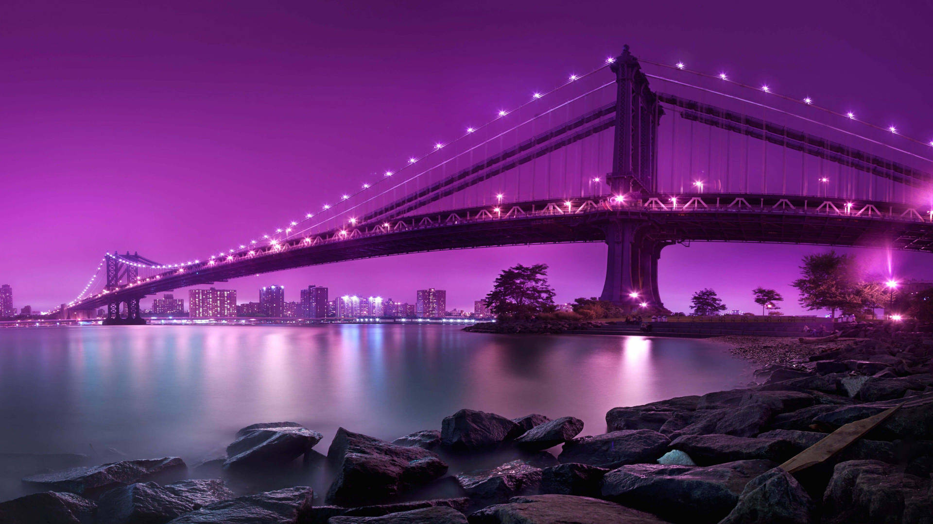 3840x2160 Brooklyn bridge by night wallpaper for 3840x2160 4K. - Media file