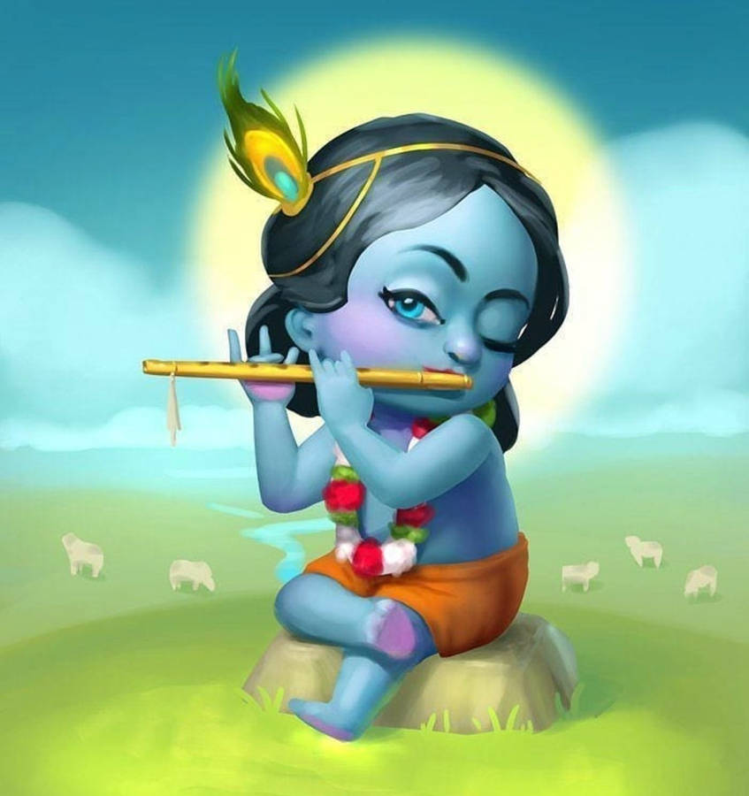 Animated Krishna 壁紙