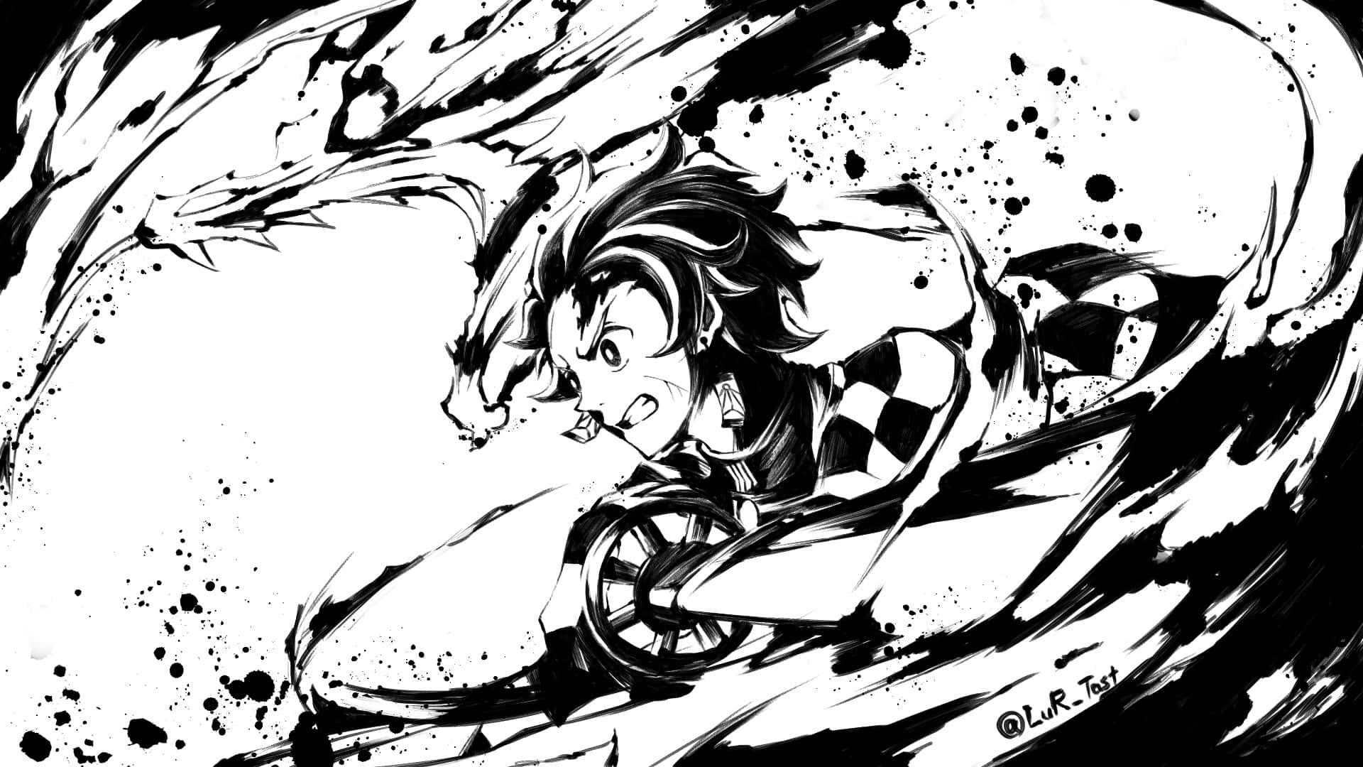 Anime black and white 桌布