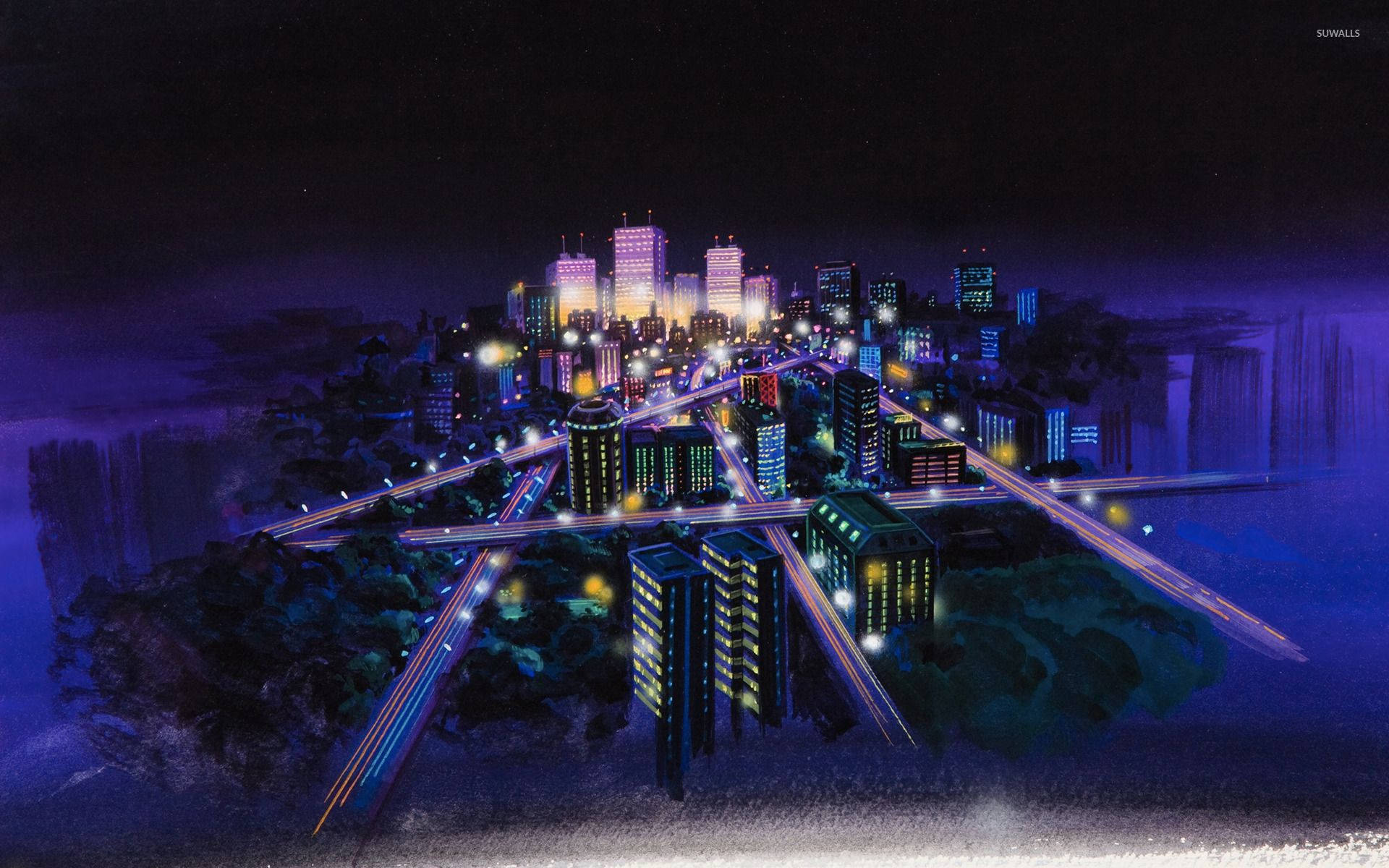 Anime Night City 桌布