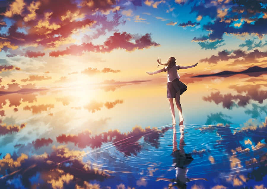 Anime Sunset 桌布