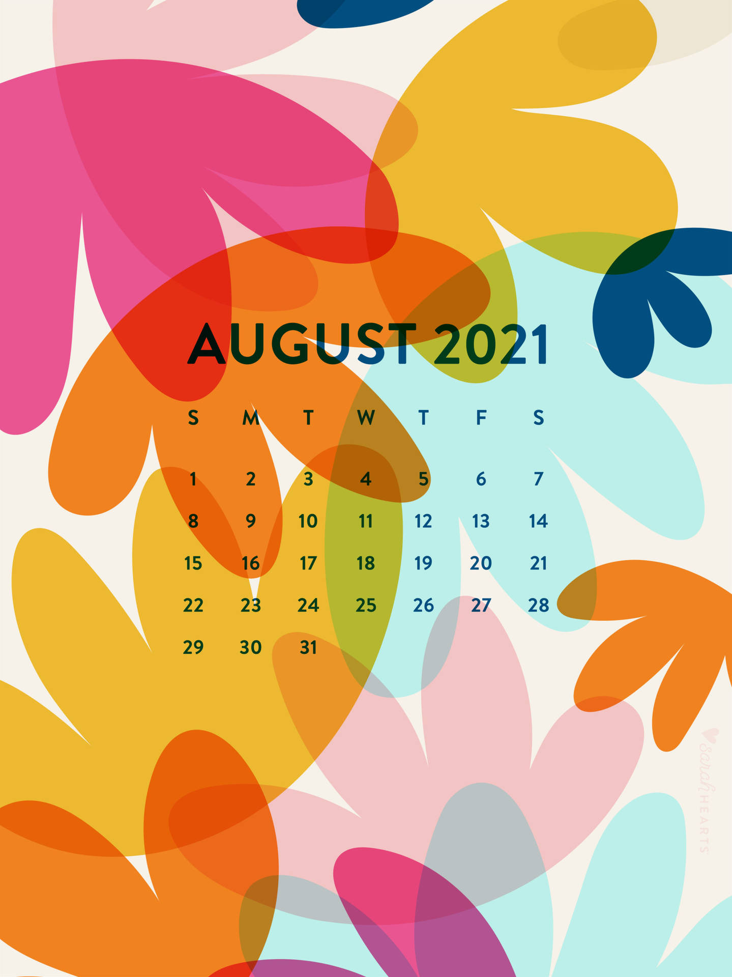 August 2021 Calendar 桌布