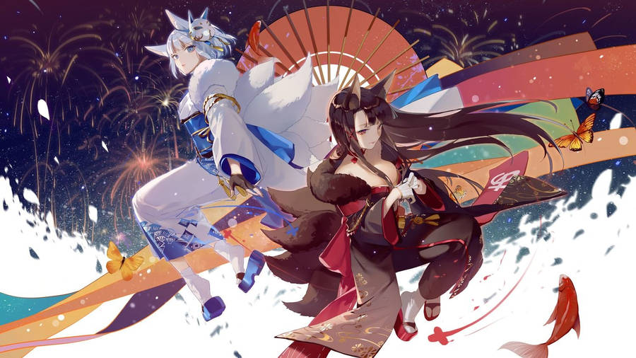1500x844 zhibuji loom azur lane akagi (azur lane) kaga (azur lane
