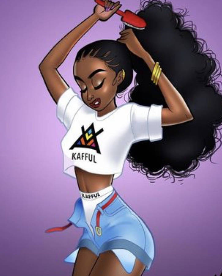 Black Girl Cartoon 桌布