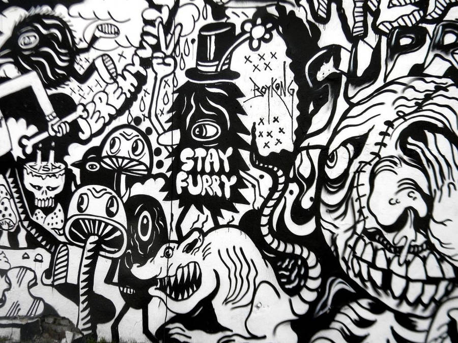 Black Graffiti 桌布