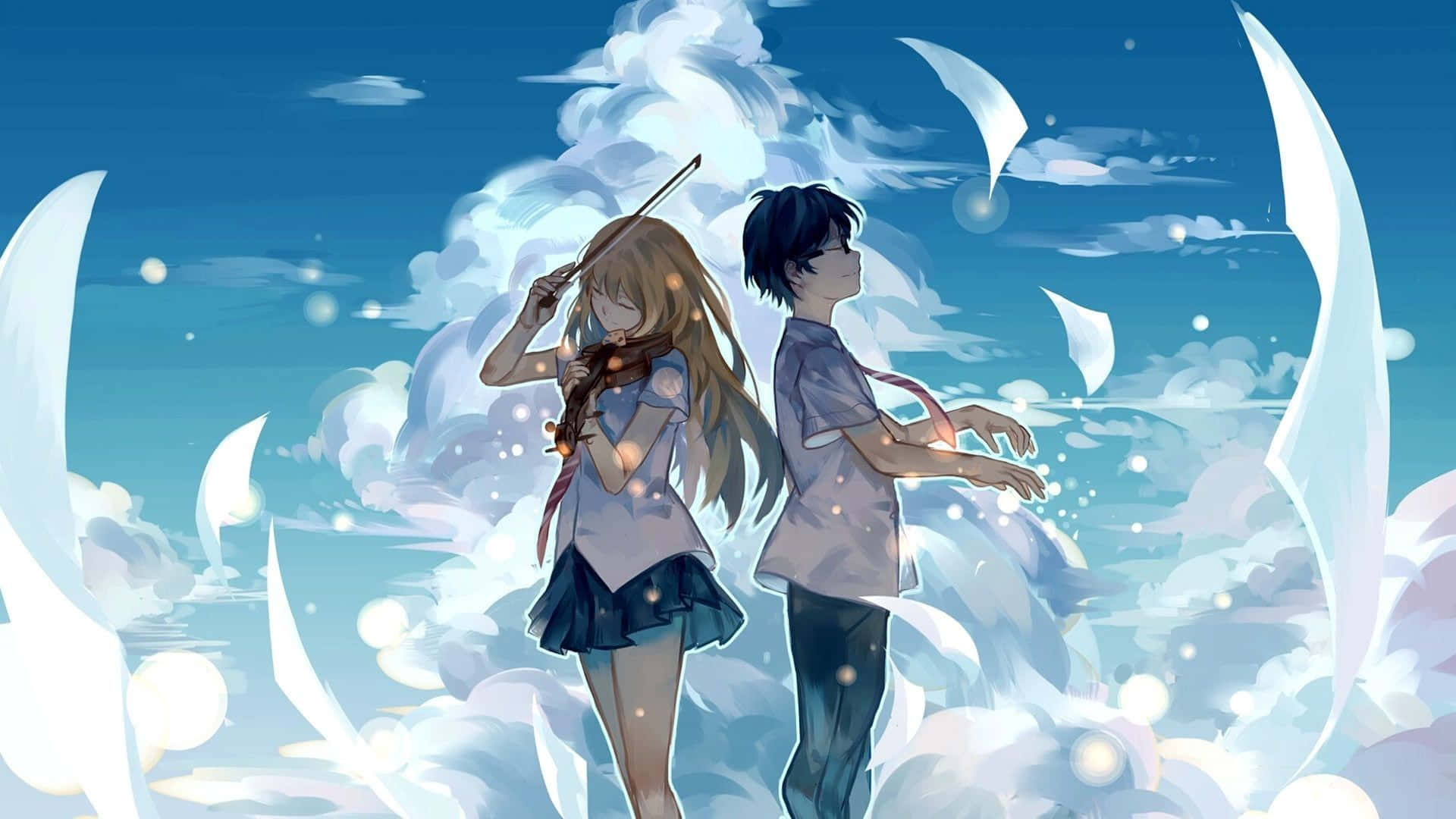 Blue Anime Aesthetic Desktop 桌布